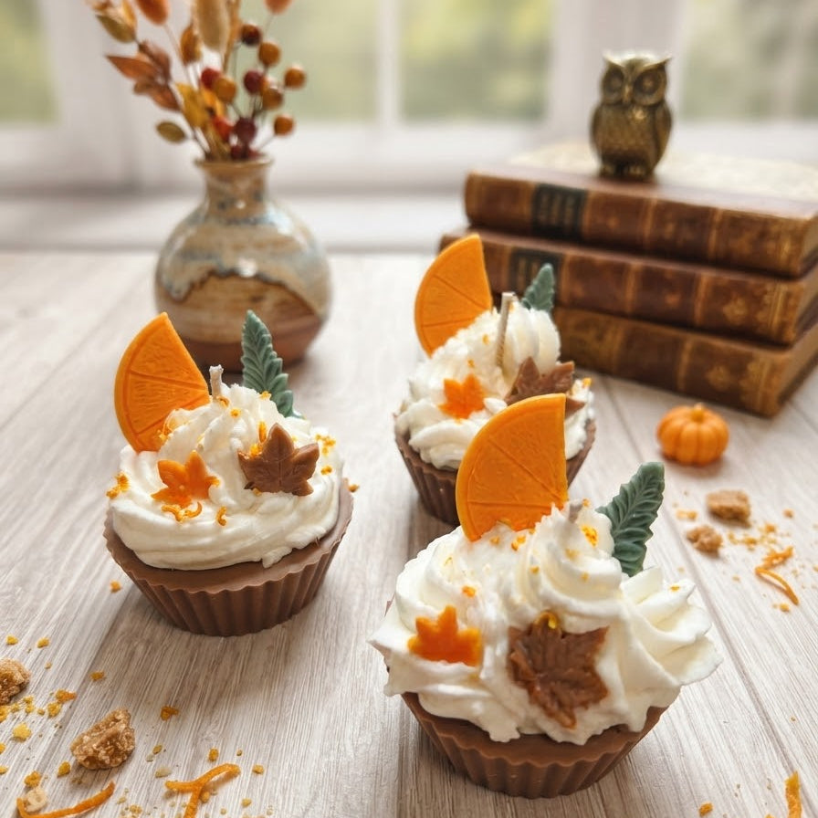 Kleines Herbstfeuer Cupcakekerze – Wärme und Geborgenheit für dein Zuhause